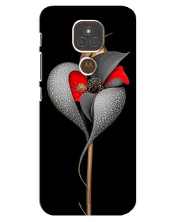 Чехол для Motorola MOTO E7 Plus с картинкой «Серебряный фантазийный цветок»
