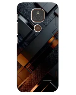 Чехол для Motorola MOTO E7 Plus с картинкой «Черные геометрические блоки»