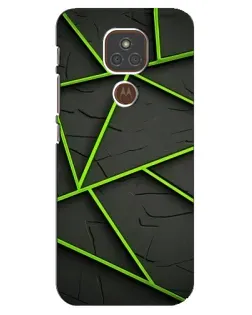 Чехол для Motorola MOTO E7 Plus с картинкой «Зеленые геометрические линии»