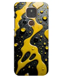 Чехол для Motorola MOTO E7 Plus с картинкой «Жидкое желтое золото»