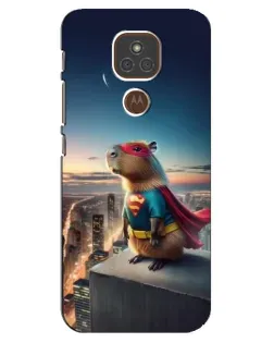 Чехол для Motorola MOTO E7 Plus с картинкой «Капи-мен супергерой»