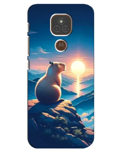 Чехол для Motorola MOTO E7 Plus с картинкой «Закат солнца с капибарой» Чехол для Motorola MOTO E7 Plus с картинкой «Закат солнца с капибарой»