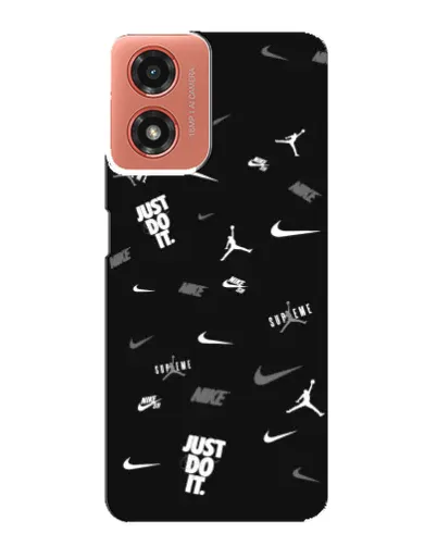 Чехол для Motorola MOTO G04 с картинкой «Nike Black Pattern» Чехол для Motorola MOTO G04 с картинкой «Nike Black Pattern»