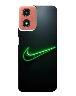 Чехол для Motorola MOTO G04 с картинкой «Неоновый контур Nike»