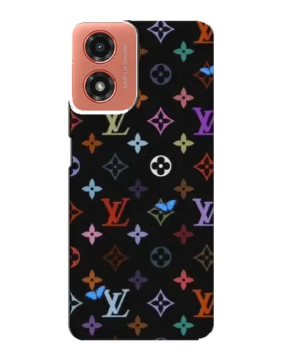 Чехол для Motorola MOTO G04 с картинкой «Цветная монограмма LV»