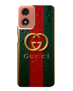 Чехол для Motorola MOTO G04 с картинкой «Gucci — фирменная полоса и золото» Чехол для Motorola MOTO G04 с картинкой «Gucci — фирменная полоса и золото»