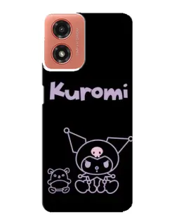 Чехол для Motorola MOTO G04 с картинкой «Kuromi — черный минимализм»
