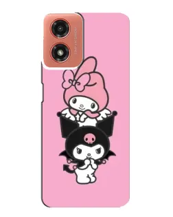 Чехол для Motorola MOTO G04 с картинкой «My Melody и Kuromi» Чехол для Motorola MOTO G04 с картинкой «My Melody и Kuromi»