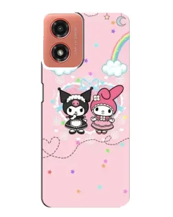 Чехол для Motorola MOTO G04 с картинкой «My Melody и Kuromi» Чехол для Motorola MOTO G04 с картинкой «My Melody и Kuromi»