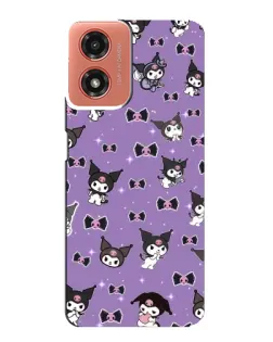 Чехол для Motorola MOTO G04 с картинкой «Kuromi — паттерн» Чехол для Motorola MOTO G04 с картинкой «Kuromi — паттерн»