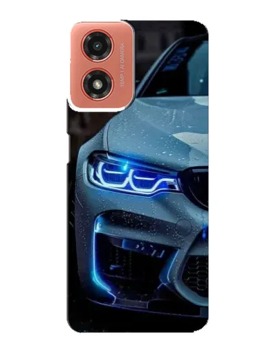 Чехол для Motorola MOTO G04 с картинкой «Взгляд BMW с синими фарами» Чехол для Motorola MOTO G04 с картинкой «Взгляд BMW с синими фарами»