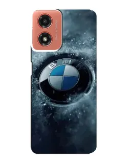 Чехол для Motorola MOTO G04 с картинкой «Логотип BMW — лед»