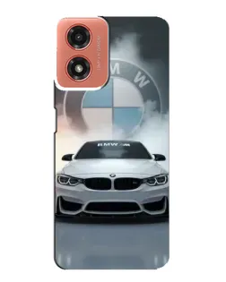 Чехол для Motorola MOTO G04 с картинкой «BMW в белом дыму»