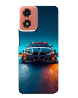 Чехол для Motorola MOTO G04 с картинкой «BMW — огни неона»