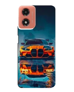Чехол для Motorola MOTO G04 с картинкой «BMW — золотая эмблема»