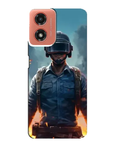 Чехол для Motorola MOTO G04 с картинкой «PUBG — реалистичный герой»