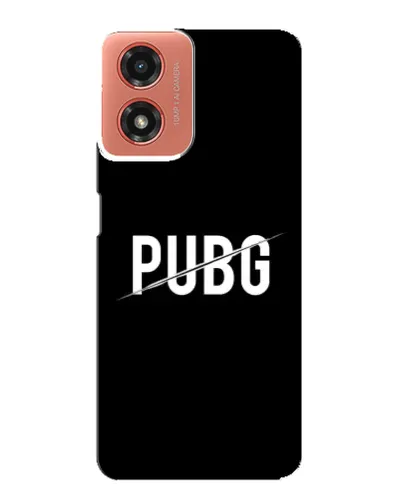 Чехол для Motorola MOTO G04 с картинкой «PUBG — белый логотип»