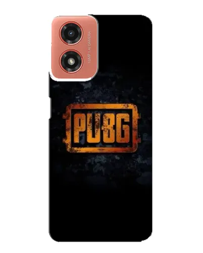 Чехол для Motorola MOTO G04 с картинкой «PUBG — золотой логотип»