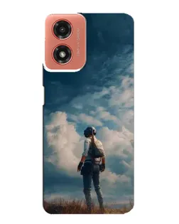 Чехол для Motorola MOTO G04 с картинкой «Герой PUBG на скале» Чехол для Motorola MOTO G04 с картинкой «Герой PUBG на скале»