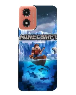 Чехол для Motorola MOTO G04 с картинкой «Minecraft ледяной мир» Чехол для Motorola MOTO G04 с картинкой «Minecraft ледяной мир»