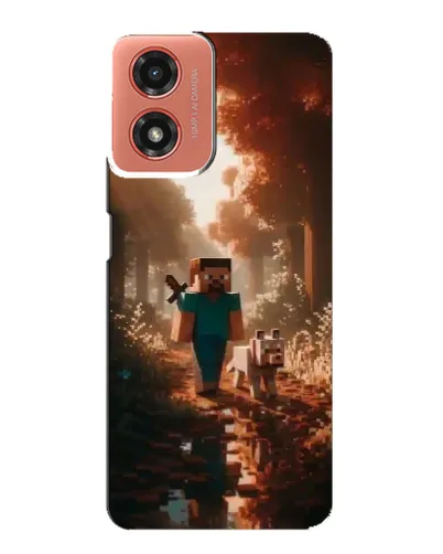 Чехол для Motorola MOTO G04 с картинкой «Стив в лесу» Чехол для Motorola MOTO G04 с картинкой «Стив в лесу»