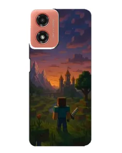 Чехол для Motorola MOTO G04 с картинкой «Стив у башни» Чехол для Motorola MOTO G04 с картинкой «Стив у башни»