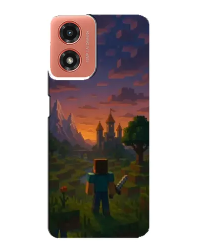 Чехол для Motorola MOTO G04 с картинкой «Стив у башни» Чехол для Motorola MOTO G04 с картинкой «Стив у башни»