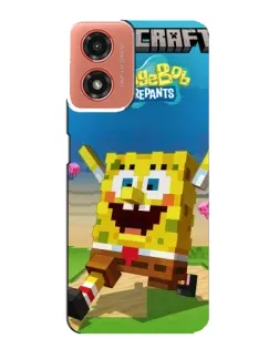 Чехол для Motorola MOTO G04 с картинкой «Губка Боб Minecraft» Чехол для Motorola MOTO G04 с картинкой «Губка Боб Minecraft»