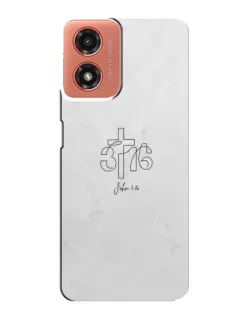 Чехол для Motorola MOTO G04 с картинкой «Иоанна 3:16 Крест»
