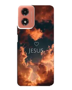 Чехол для Motorola MOTO G04 с картинкой «Сияние Имени Jesus»