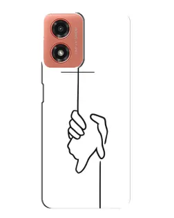 Чехол для Motorola MOTO G04 с картинкой «Рука держит»