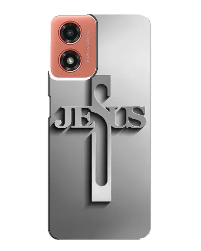 Чохол для Motorola MOTO G04 з картинкою «Металевий хрест Jesus» Чохол для Motorola MOTO G04 з картинкою «Металевий хрест Jesus»