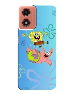 Чехол для Motorola MOTO G04 с картинкой «Спанч Боб и Патрик»