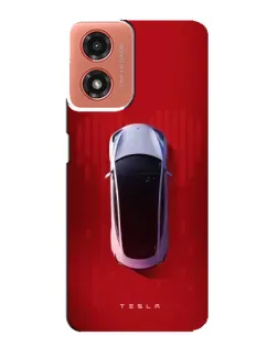 Чехол для Motorola MOTO G04 с картинкой «Tesla Top View»