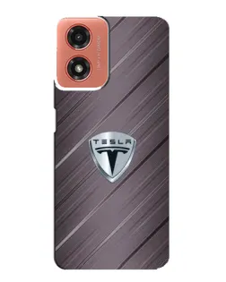 Чехол для Motorola MOTO G04 с картинкой «Металлическая текстура Tesla»