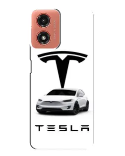 Чехол для Motorola MOTO G04 с картинкой «Tesla White Style»