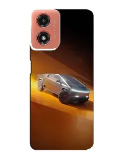 Чехол для Motorola MOTO G04 с картинкой «Cybertruck в пустыне»