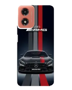 Чехол для Motorola MOTO G04 с картинкой «Mercedes — белый карбон»
