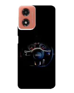 Чехол для Motorola MOTO G04 с картинкой «Салон Audi — руль»