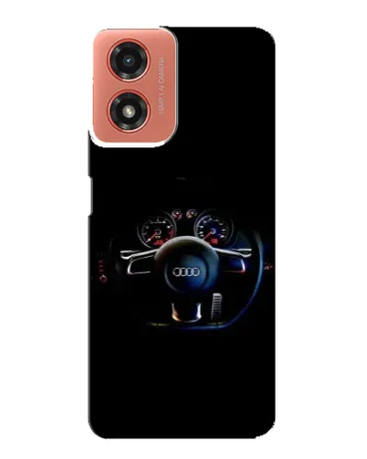 Чехол для Motorola MOTO G04 с картинкой «Салон Audi — руль»