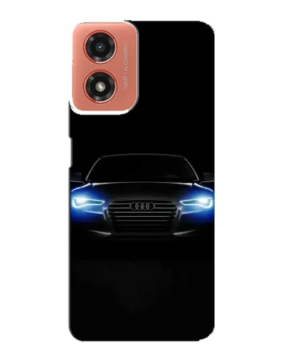Чехол для Motorola MOTO G04 с картинкой «Audi в неоне»