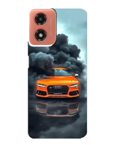 Чехол для Motorola MOTO G04 с картинкой «Audi в облаках дыма»