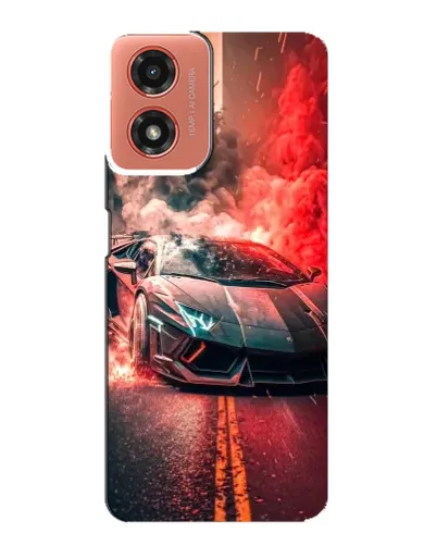 Чехол для Motorola MOTO G04 с картинкой «Lamborghini красный дым»