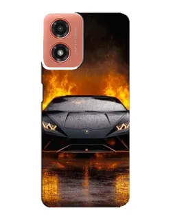 Чехол для Motorola MOTO G04 с картинкой «Lamborghini в огне» Чехол для Motorola MOTO G04 с картинкой «Lamborghini в огне»