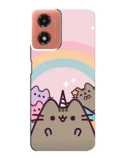 Чехол для Motorola MOTO G04 с картинкой «Единорог Pusheen»