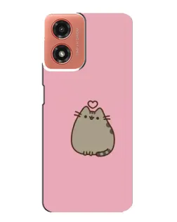 Чехол для Motorola MOTO G04 с картинкой «Pusheen сердце»