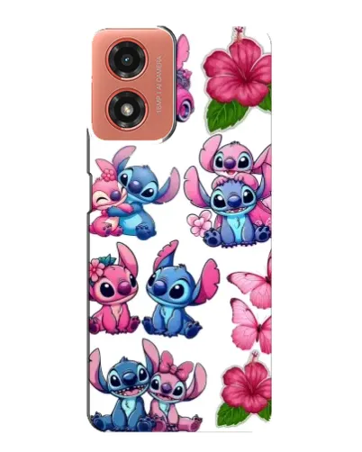 Чехол для Motorola MOTO G04 с картинкой «Стикеры Stitch и Angel»