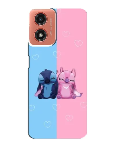 Чехол для Motorola MOTO G04 с картинкой «Stitch и Angel Love»