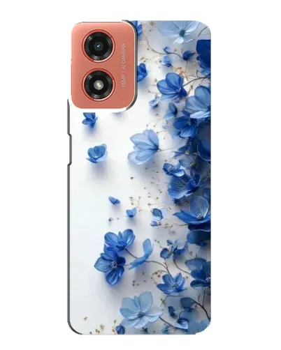 Чехол для Motorola MOTO G04 с картинкой «Голубой цветочный каскад» Чехол для Motorola MOTO G04 с картинкой «Голубой цветочный каскад»