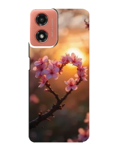 Чехол для Motorola MOTO G04 с картинкой «Розовый цвет сердце на фоне заката» Чехол для Motorola MOTO G04 с картинкой «Розовый цвет сердце на фоне заката»